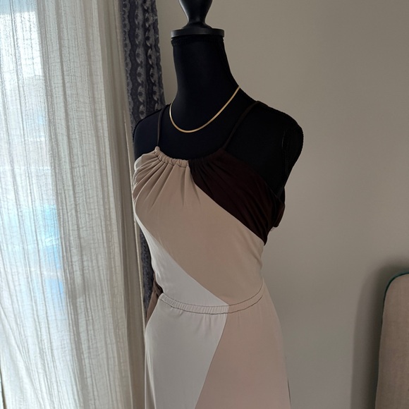 Calvin Klein Brown and Cream Women's Dress - Picture 6 of 9